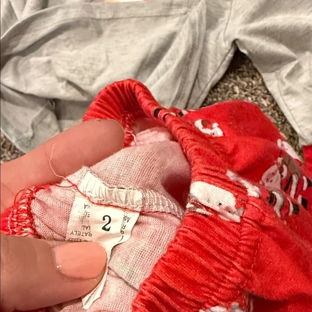 Santa Claus Kids Pajamas Set - Gray and Red 2t